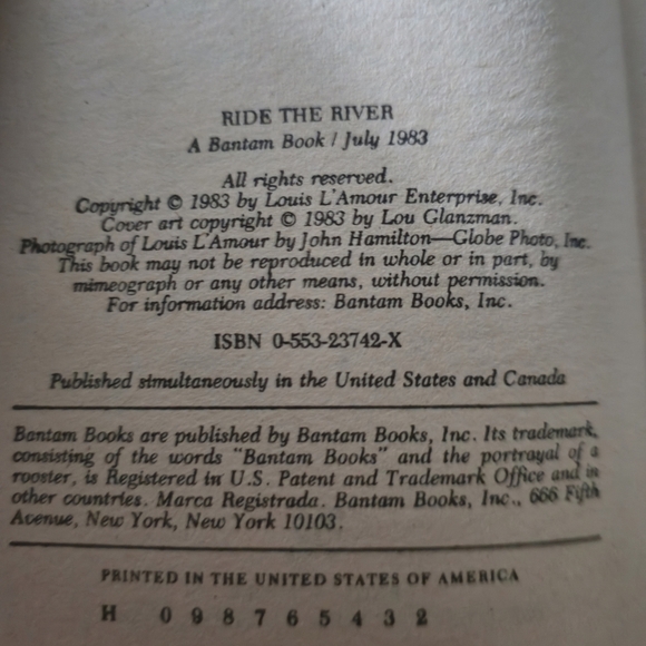 LOUIS L'AMOUR: Ride The River (The Sacketts #17) Vintage Western Paperback - Picture 3 of 10